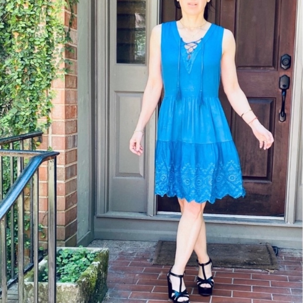 Blue Eyelet Dress NEW